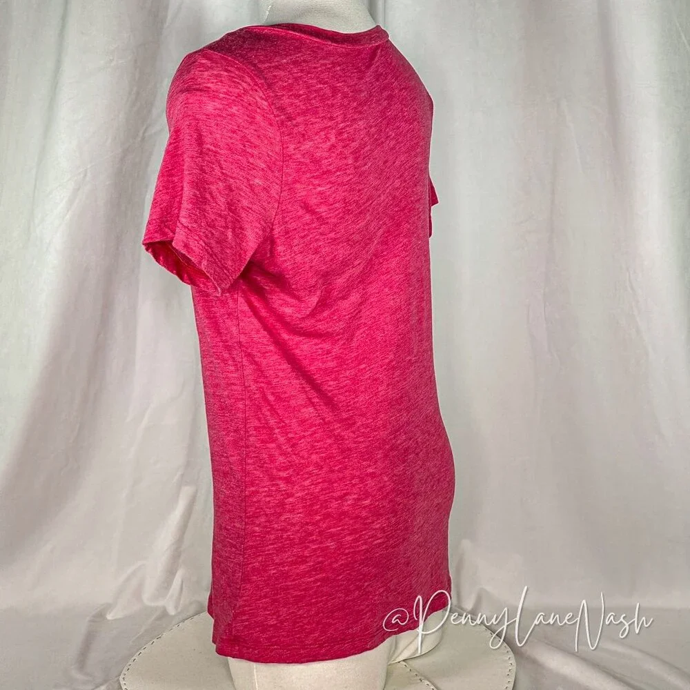 Old Navy Tri blend Short Sleeve V Neck Tee Shirt Pink - Picture 3 of 7